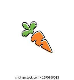 Carrot vector icon. Carrot icon isolated on white background. Veg icon illustration.