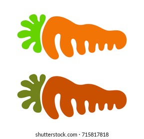 Carrot vector icon isolated on white background. Veg flat style illustration