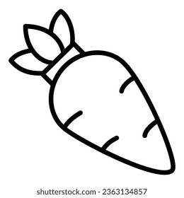 Icono de vectores de zanahoria, icono de estilo lineal, de la colección de iconos de Agricultura, aislado en fondo blanco.