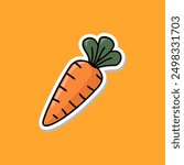 Carrot Vector Icon. Carrot Vegetable Icon. Single carrot icon isolated on a Solid background.