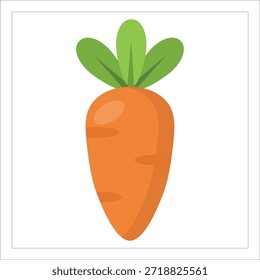 Ilustración vectorial de zanahoria en un diseño limpio y minimalista. Vegetal de raíz fresca aislada sobre fondo blanco, conveniente para los conceptos alimenticios, los temas sanos del estilo de vida, la agricultura orgánica, empaquetado, menús, iconos, y uso educativo.
