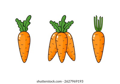 Carrot Vector Illustration (Daucus carota) – Fresh Vegetable Clipart for Food, Farming, and Organic Designs
