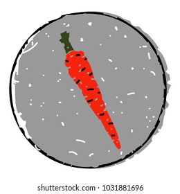 Carrot vector illustration isolated on gray background