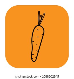 Carrot vector illustration isolated on a orange background