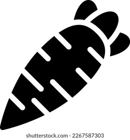 ilustración de zanahoria Vector en un fondo transparente. Símbolos de calidad superior. Iconos vectoriales de glifos para diseño de conceptos y gráficos. 