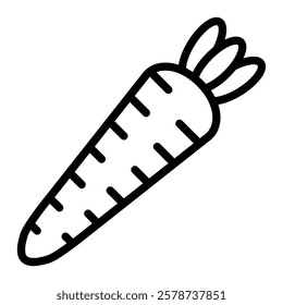 Carrot Vector Line Icon Design