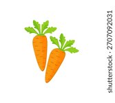 carrot vector, Orange Carrot with Leaves Icon, Carrot Vegetable Flat Design, leaf, Fresh Carrot Vector Illustration, Fresh vegetables
