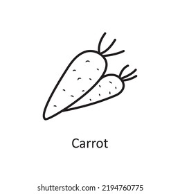 Carrot vector Outline Icon Design illustration. Nature Symbol on White background EPS 10 File