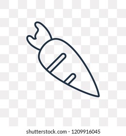 Carrot vector outline icon isolated on transparent background, high quality linear Carrot transparency concept can be used web and mobile