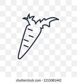 Carrot vector outline icon isolated on transparent background, high quality linear Carrot transparency concept can be used web and mobile