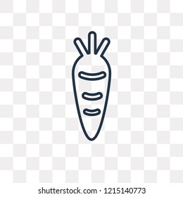 Carrot vector outline icon isolated on transparent background, high quality linear Carrot transparency concept can be used web and mobile