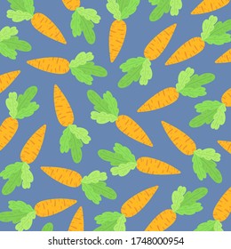 Carrot vector pattern. Can be used as print, wallpaper, packaging paper design, textiles, notebooks, notepads, tableware and other things.