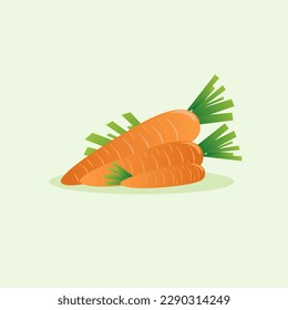 Möhre. Vektor einer reifen Karotte. Vitamingemüse. Bio-Lebensmittel. Orangefarbene Möhren. Vektorgrafik einzeln auf weißem Hintergrund