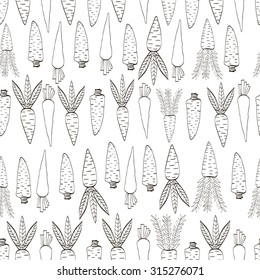 Carrot vector. Seamless pattern.  Can be used for wallpaper, pattern fills, web page background, surface textures.