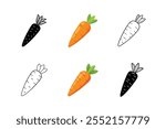 Carrot Vector Set - Fresh Organic Vegetable Illustration for Healthy Food and Eco-Friendly Designs