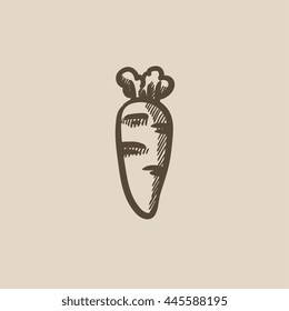 Carrot vector sketch icon isolated on background. Hand drawn Carrot icon. Carrot sketch icon for infographic, website or app.