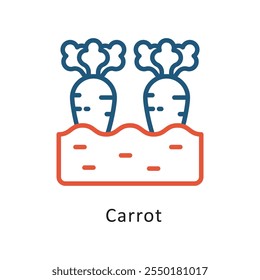 Carrot Vector Two Color Outline IconIcon. Eps 10 file