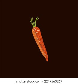 Carrot Vegetable artwork style illustration design, logo icon vector design template, suitable for your company