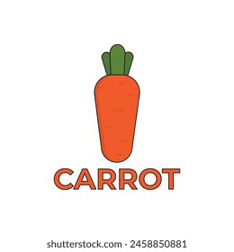 Carrot Vegetable Cartoon Vector Icon Illustration. Food Nature Icon Concept Isolated Premium Vector. Flat Cartoon Style.