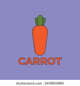 Carrot Vegetable Cartoon Vector Icon Illustration. Food Nature Icon Concept Isolated Premium Vector. Flat Cartoon Style.