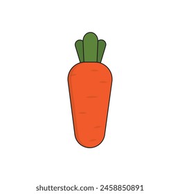 Karotte Gemüse Cartoon Vektorgrafik Icon Illustration. Food Natur Icon Concept Isolated Premium Vektorgrafik. In: Flat Cartoon Style.