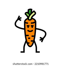 carrot vegetable character color icon vector. carrot vegetable character sign. isolated symbol illustration