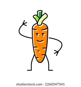 carrot vegetable character color icon vector. carrot vegetable character sign. isolated symbol illustration