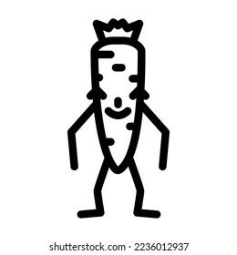carrot vegetable character line icon vector. carrot vegetable character sign. isolated contour symbol black illustration