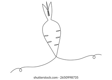 Karottengemüse in durchgehender einzeiliger Art Zeichnung Stil minimalistisch einzeilige einzigartige gesunde Lebensmittel Vektorgrafik.