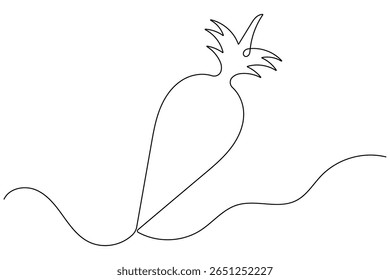 Carrot vegetable in continuous one line art drawing style minimalist single line unique healthy food vector illustration.