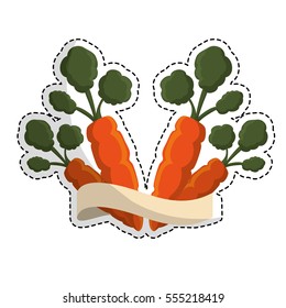 carrot vegetable emblem icon image vector illustration design 