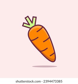 Carrot Vegetable Flat Illustration, Vegetable healthy food vector illustration