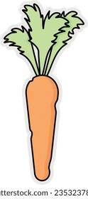 carrot, vegetable, food, illustration, vector, orange, healthy, vegetarian, cartoon, fresh