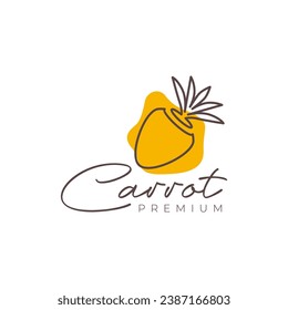 carrot vegetable fresh modern flat cooking kitchen logo design vector icon illustration