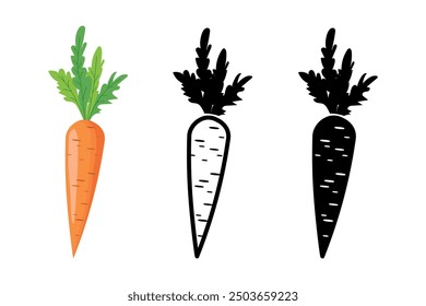 Carrot vegetable icon collection. Set of carrot icons for website design on a white background. Vector illustration 
Drawn by me