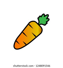 Carrot Vegetable Icon. Flat Illustration of Carrot Vector. Healthy Vegetable Carrot Sign Symbol. 