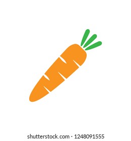 Icono de verduras de garganta. Ilustración plana del vector de zanahorias. Símbolo de signo de zanahoria vegetal saludable. 