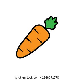 Carrot Vegetable Icon. Flat Illustration of Carrot Vector. Healthy Vegetable Carrot Sign Symbol. 