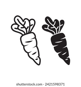 carrot vegetable icon Illustration Creative Design.