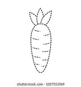 carrot vegetable icon image vector illustration design  black dotted line