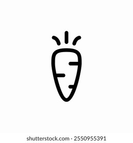 Vector de signo de icono de verdura de zanahoria