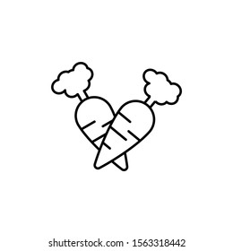Carrot vegetable icon. Simple line, outline vector of organic food icons for ui and ux, website or mobile application