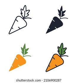 carrot vegetable icon symbol template for graphic and web design collection logo vector illustration
