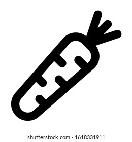 Carrot vegetable icon using line style vector design