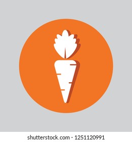 carrot vegetable icon vector flat design. illustration of carrot. Healthy vegetable carrot sign symbol.