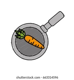 carrot vegetable inside skillet pan