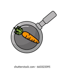 carrot vegetable inside skillet pan
