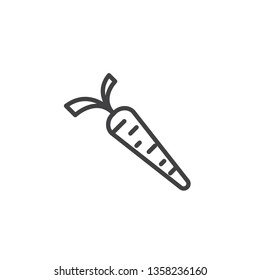 Carrot, Vegetable line icon. linear style sign for mobile concept and web design. Carrot outline vector icon. Symbol, logo illustration. Pixel perfect vector graphics
