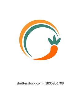 Carrot vegetable logo design vector template