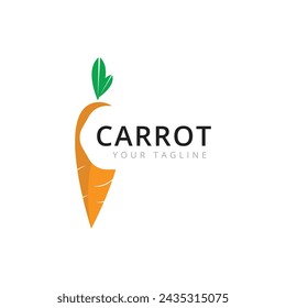 Carrot vegetable logo icon template design. Orange green carrot icon logo. Fresh vegetarian concept